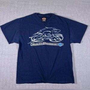 Vintage Y2K Harley-Davidson Hal's Milwaukee WI Graphic Navy T-Shirt Size L